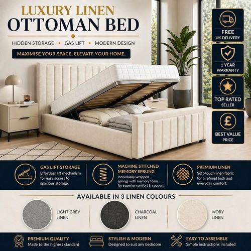Ottoman storage bed panel - storage,