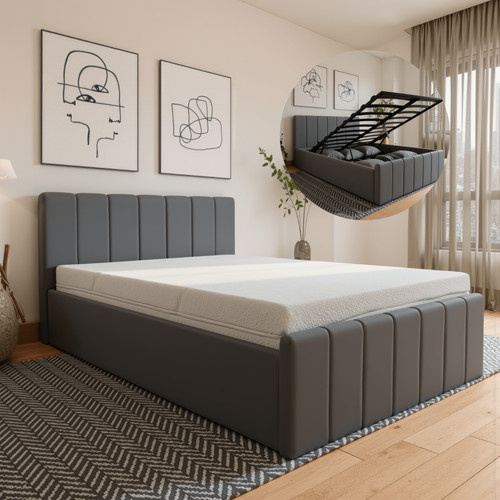 Ottoman storage bed - frame, gas