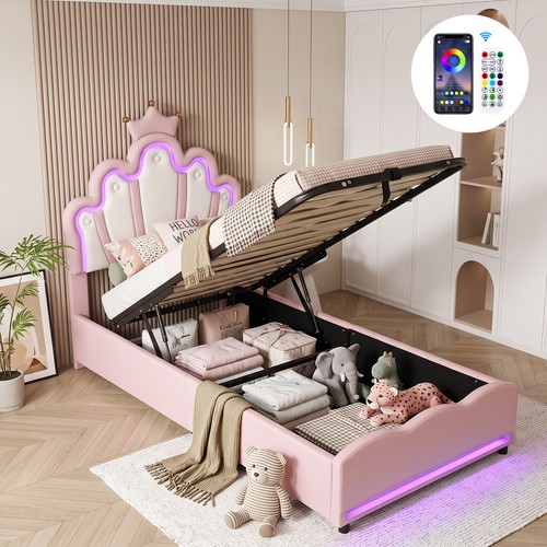 Storage upholstered bed - upholstered, bed,3ft