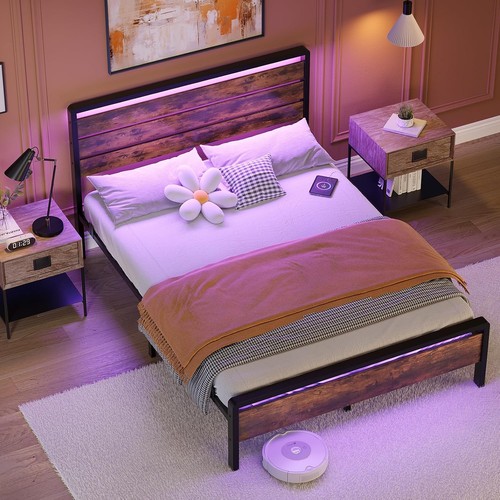 New storage upholstered bed - new,