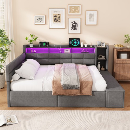 4ft6 double upholstered - double, bed