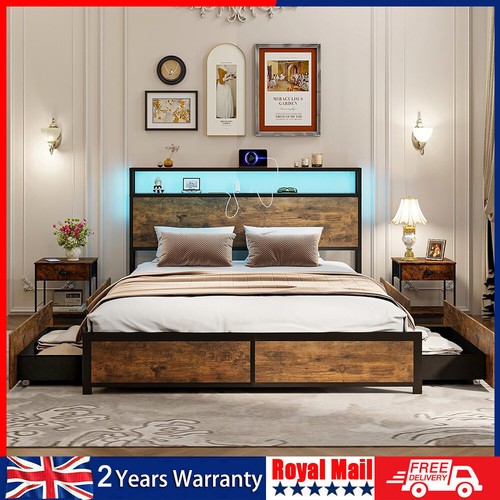4ft6 double bed - frame, metal