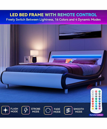 Double upholstered bed with - bed,