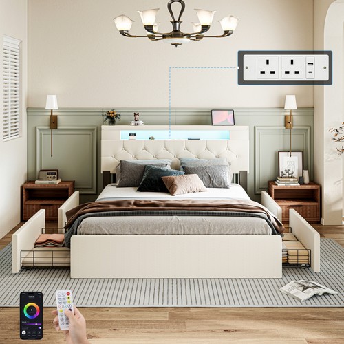 Storage upholstered bed frame - bed,