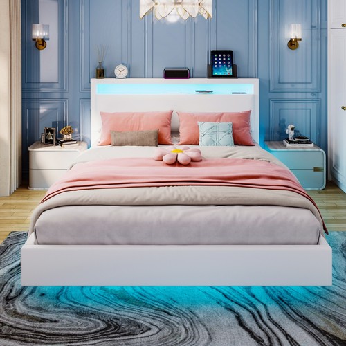 Floating double bed - double, w/