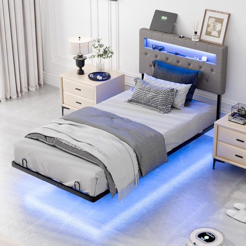 Floating single bed - single, frame