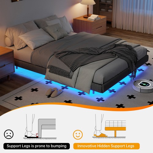 Double king size floating bed - double/king,