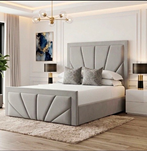 Black upholstered bed frame - black,
