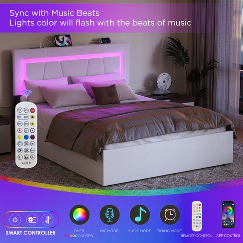 4ft6 storage upholstered - storage, bed