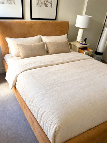 Beige velvet upholstered - velvet,