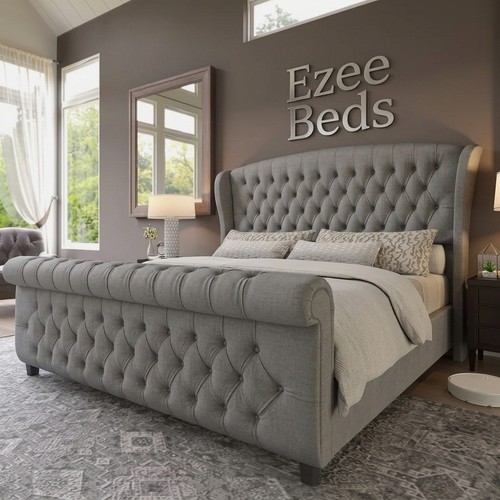 Scroll sleigh bed - scroll,