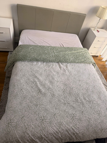 Grey upholstered fabric double - upholstered,