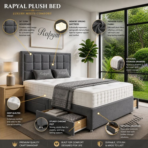 Plush divan bed set with - divan,