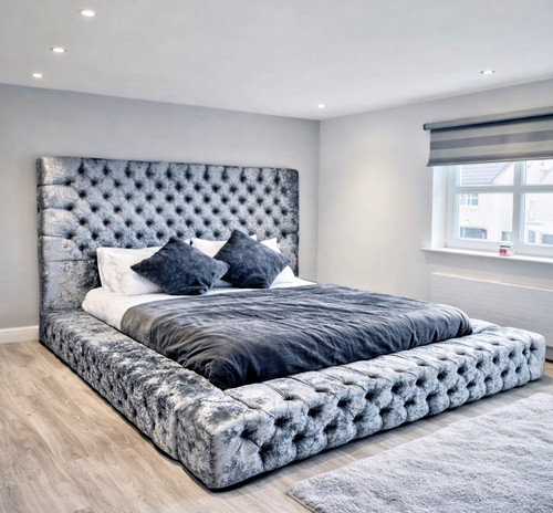 Crushed velvet ambassador bed - crushed,
