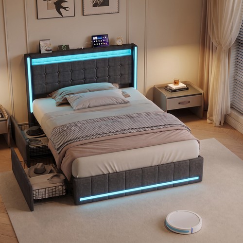 4ft6 double bed - bed, frame
