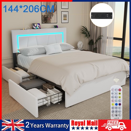 New storage upholstered bed - new,