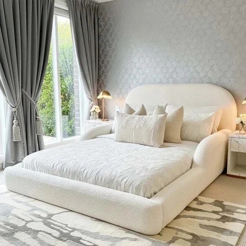 Bouclé upholstered bed - (kids),