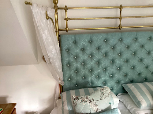 Gold metal canopy double bed - double,