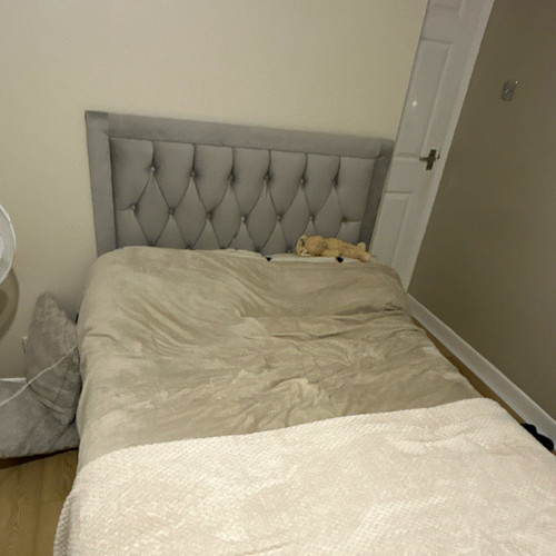 Grey velvet upholstered tufted - velvet,