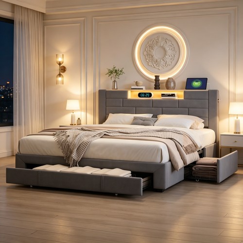 King size bed frame - king, 5ft