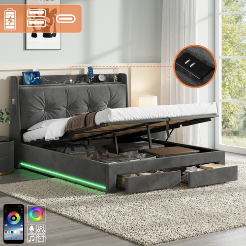 Double bed 4ft6 - 4ft6, upholstered