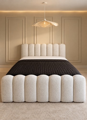 King size teddy fabric bed - size,