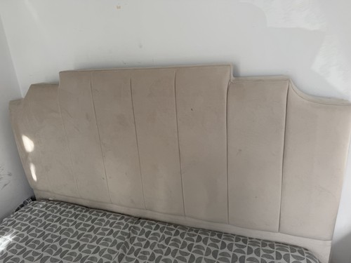 King beige upholstered wood - king,