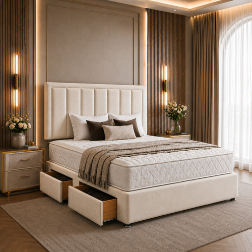 Plush divan bed set - divan,