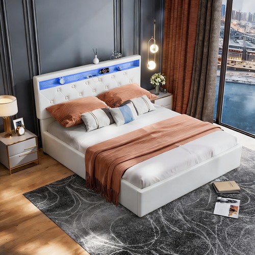 White storage ottoman - storage,