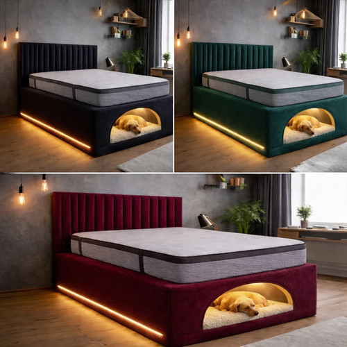 Modern upholstered bed frame - bed,