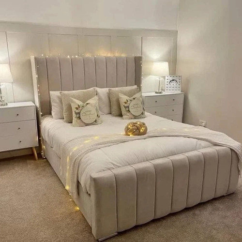 Ottoman winged panel bed - ottoman, frame