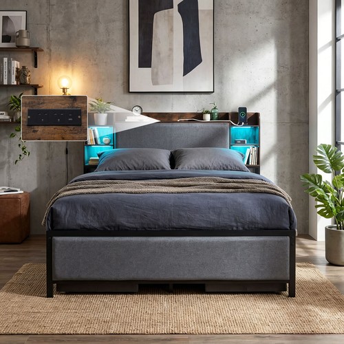 King size bed frame with - bed,