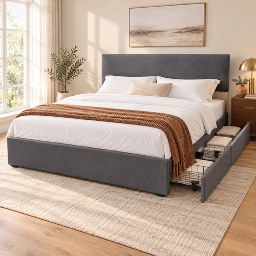 5ft king bed frame - 5ft, upholstered