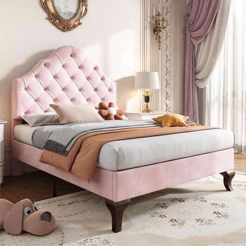 Merax bed frame - merax, pink