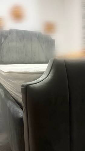 Grey bed with mattress - grey, ,with
