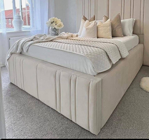 Cream velvet upholstered - cream,