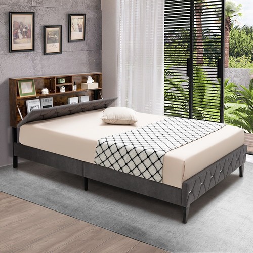 Upholstered platform bed - platform,