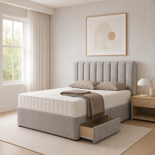 Plush divan bed - set, with