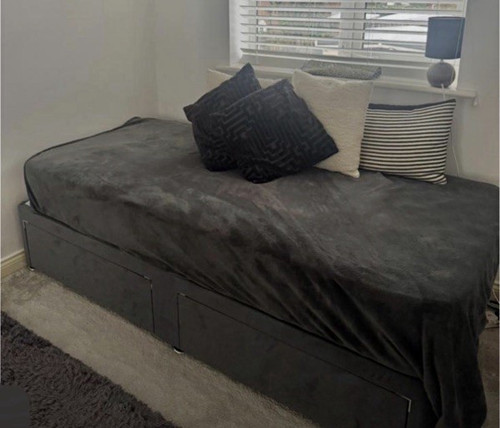 Grey upholstered double - grey,